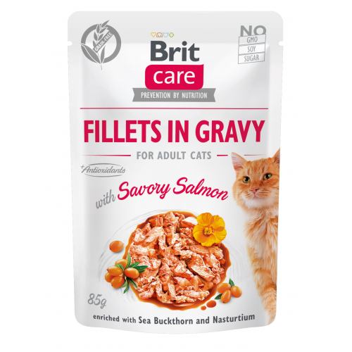 BRIT CARE CAT SALMON POUCH – консерви з лососем для дорослих котів