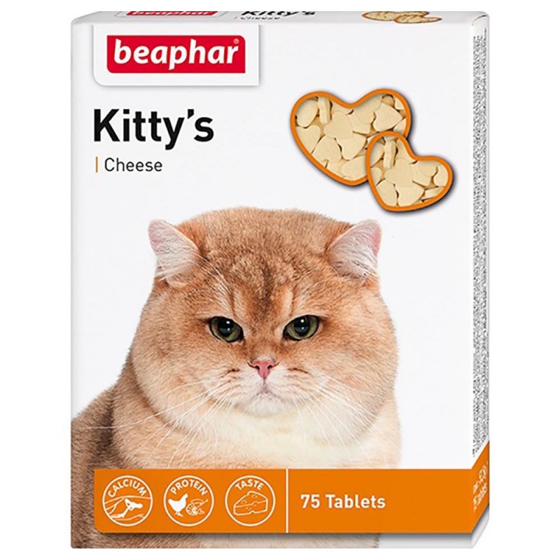 Beaphar Kitty's + Cheese – вітамінізовані ласощі з сиром для дорослих котів
