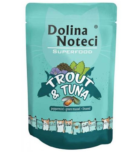 Dolina Noteci Superfood - влажный корм для кошек с форелю и тунцом