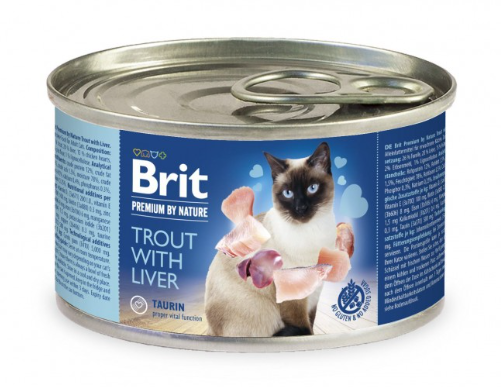  Brit Premium by Nature Trout with Liver – паштет с форелью и печенью для взрослых котов