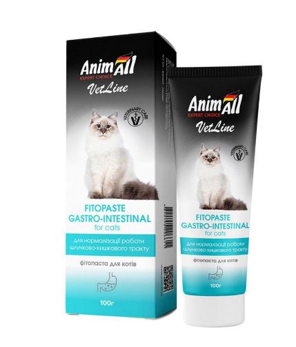 AnimAll VetLine Fitopaste Gastro-intestinal - Фітопаста для нормалізації роботи шлунково-кишкового тракту у котів