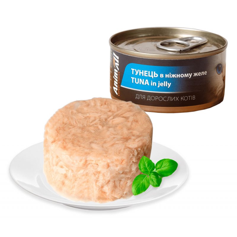 AnimAll Cat Tuna in jelly - консервы с тунцом в нежном желе для кошек