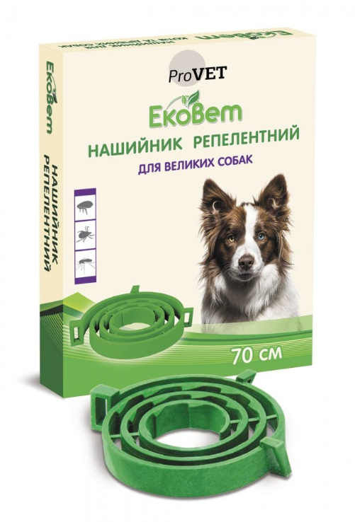 ProVET «ЕкоВет» – нашийник від бліх та кліщів для собак великих порід