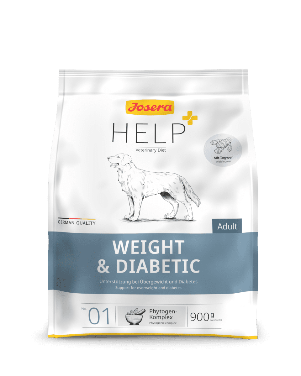 Josera Help+ WEIGHT & DIABETIC - полноценный диетический корм для взрослых собак для уменьшения лишнего веса и/или регулирования поступления глюкозы (сахарный диабет