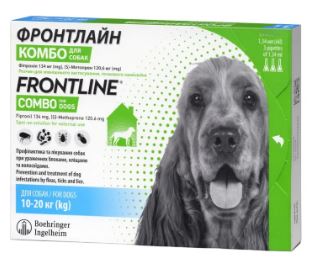 Boehringer Ingelheim «Фронтлайн Комбо Спот Он» Краплі для собак проти бліх та кліщів для собак вагою від 10 до 20 кг