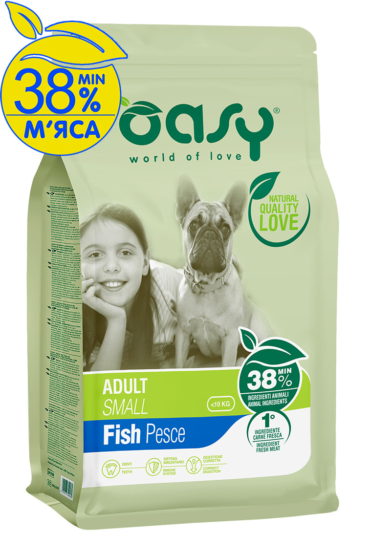 OASY LIFESTAGE Adult Small Fish - Сухий корм для дорослих собак малих порід з рибою