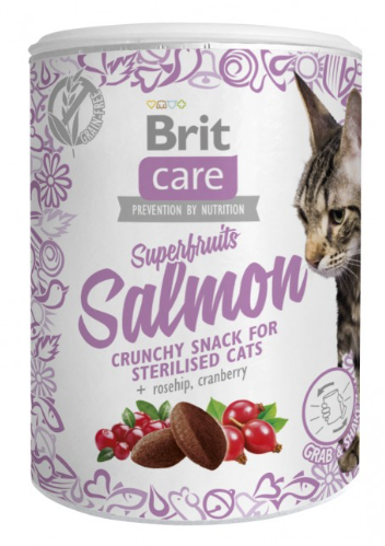 Brit Care Cat Snack Superfruits Salmon – ласощі з лососем для стерилізованих котів