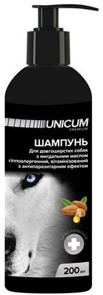 UNICUM premium Шампунь с миндальным маслом  для длинношерстных собак