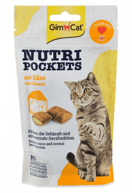 GimCat Nutri Pockets Сыр с таурином - витаминизированное лакомство для кошек