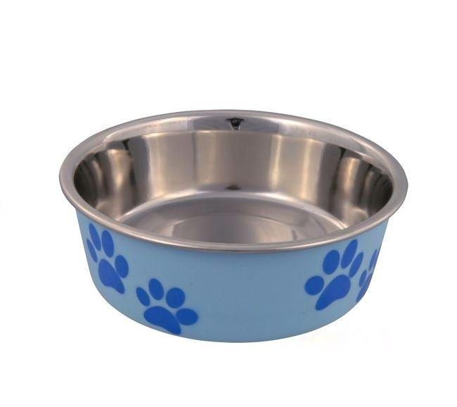Trixie металлическая миска на резине с пластиковым покрытием для собак