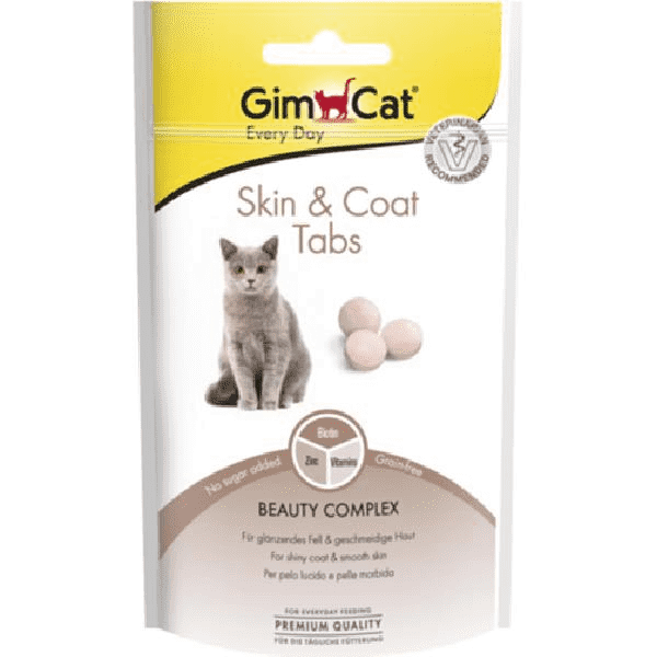 GimCat Skin & Coat Tabs – витаминизированные лакомства для здоровья кожи и шерсти котов 
