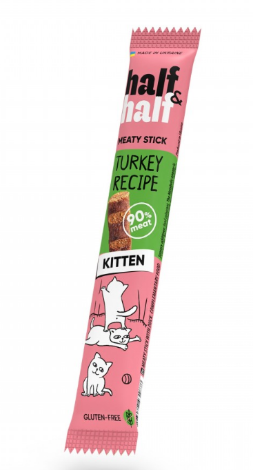 Half&Half Turkey recipe - ласощі м'ясні палички з індичкою для кошенят