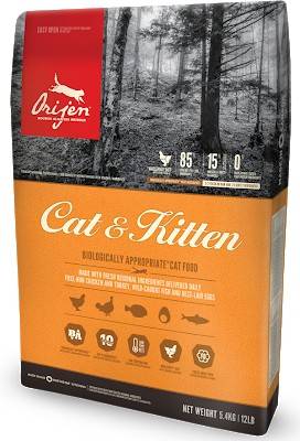 ORIJEN CAT&KITTEN – сухий корм з м'ясом для дорослих кішок і кошенят