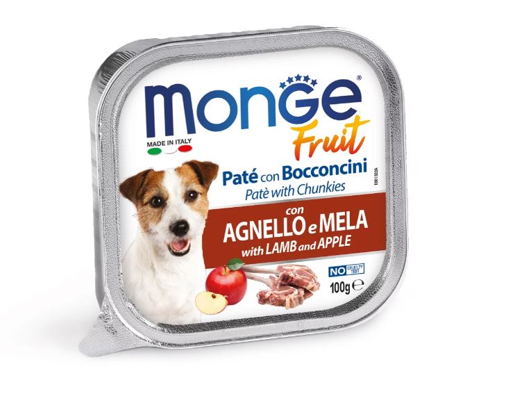 MONGE FRUIT WITH LAMB AND APPLE – паштет с ягненком и яблоком для собак