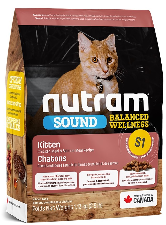 Nutram S1 Sound Balanced Wellness Kitten – сухий корм із підвищеним вмістом білка і жиру для кошенят