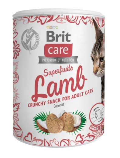 Brit Care Cat Snack Superfruits Lamb - ласощі з ягнятиною для котів 
