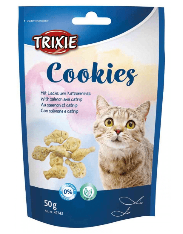 Trixie Cookies – лакомство печенье с лососем и кошачьей мятой для кошек