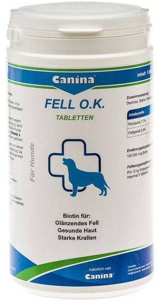 Canina Fell O.K. – кормова добавка з біотином для собак