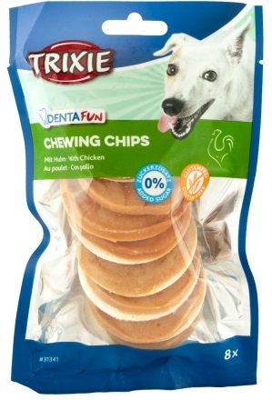 Trixie DENTAFUN Chewing Chips ласощі з сиром'ятної шкірою і курячим м'ясом для собак