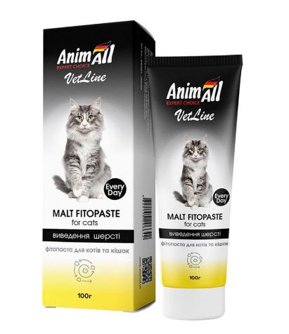 AnimAll VetLine Malt Fitopaste - Фітопаста для виведення шерсті у котів