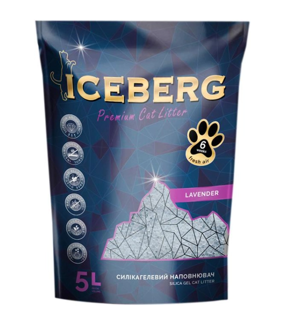 ICEBERG - наповнювач силікагелевий для котячого туалету з ароматом лаванди