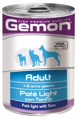 GEMON ADULT PATÉ LIGHT WITH TUNA – консерва с тунцом для взрослых собак