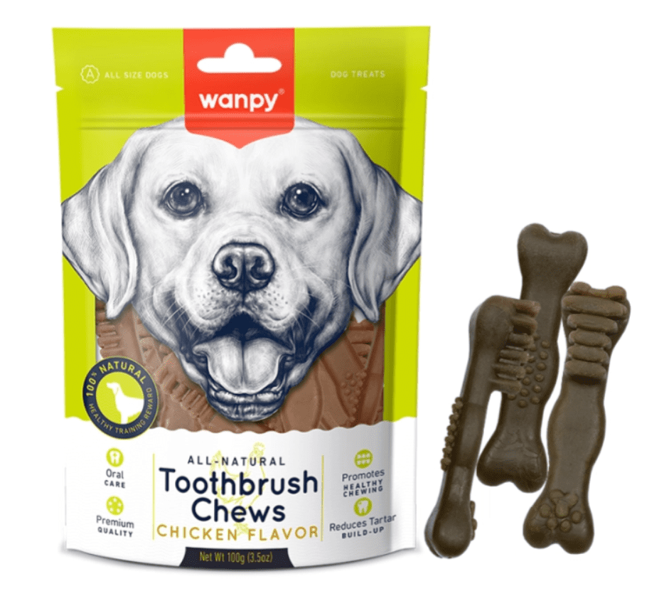 Wanpy Toothbrush Chews Chicken - ласощі у вигляді зубної щітки зі смаком курки для собак