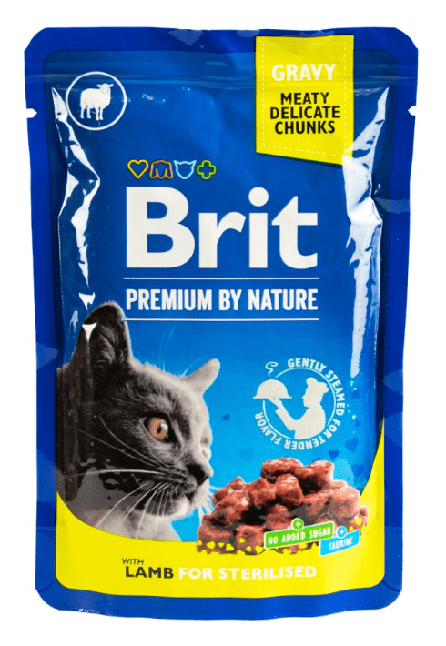 Brit Premium Cat Pouch Lamb – влажный корм с ягненком для стирилизированных котов