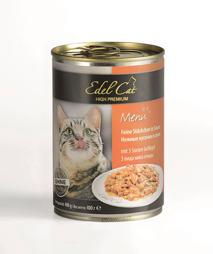Edel Cat вологий корм для кішок три види м'яса птиці