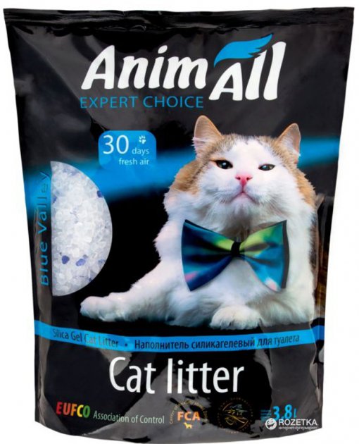 AnimAll "Голубая долина" – силикагелевый наполнитель для кошачьих туалетов 