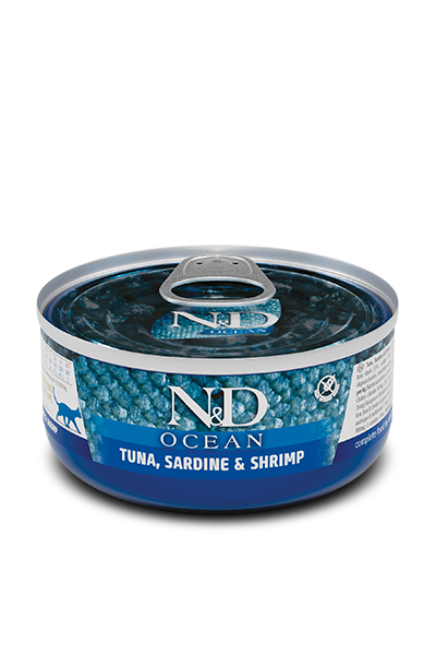 Farmina N&D Grain Free OCEAN TUNA, SARDINE & SHRIMP - вологий беззерновий корм для котів з тунцем, сардинами та креветками