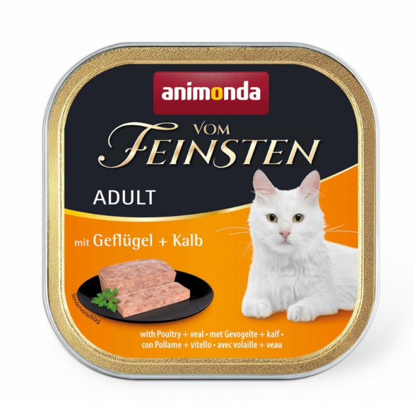 Animonda Vom Feinsten Adult with Poultry + Veal – паштет з м’ясом птиці та телятиною для дорослих котів