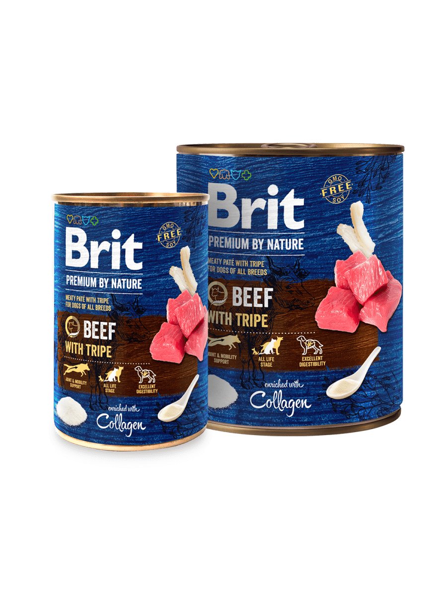 BRIT PREMIUM BEEF WITH TRIPE – консервы  с говядиной и рубцом для собак