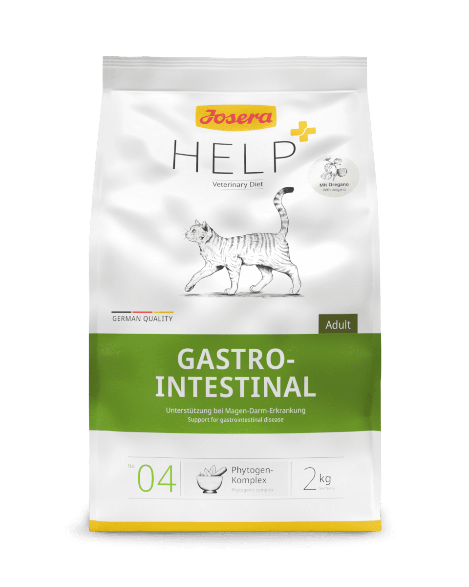 Josera Help+ GASTROINTESTINAL – полноценный диетический корм для взрослых кошек для компенсации недостаточного пищеварения.