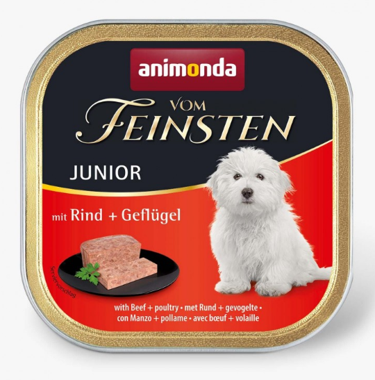 Animonda Vom Feinsten Junior with Beef and Poultry – паштет з яловичиною та м'ясом птиці для цуценят та юніорів