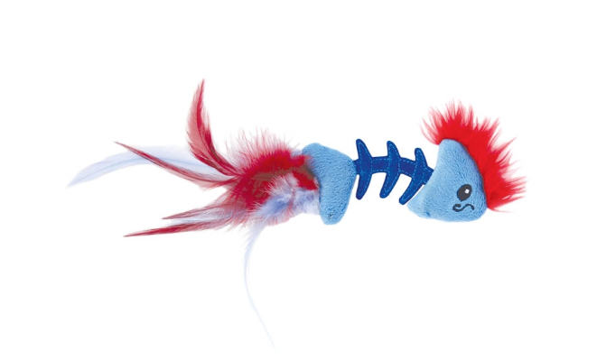 Petstages Feather Fish Bone Cat Toy - игрушка Петстейджес для кошек рыбка с перьями