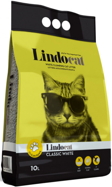 Lindocat Classic White – бентонитовый наполнитель туалетов для кошек 