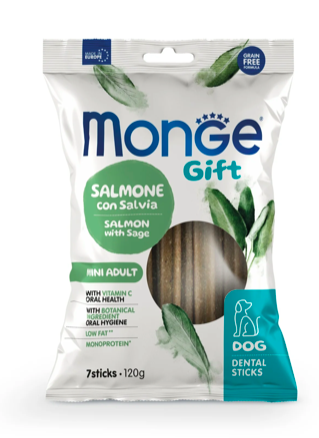 Monge Gift DENTAL STICKS Dog Mini лосоcь з шавлією