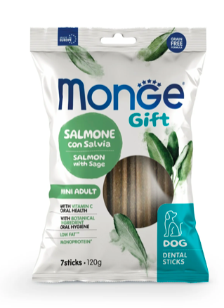 Monge Gift DENTAL STICKS Dog Mini лосоcь c шалфеем