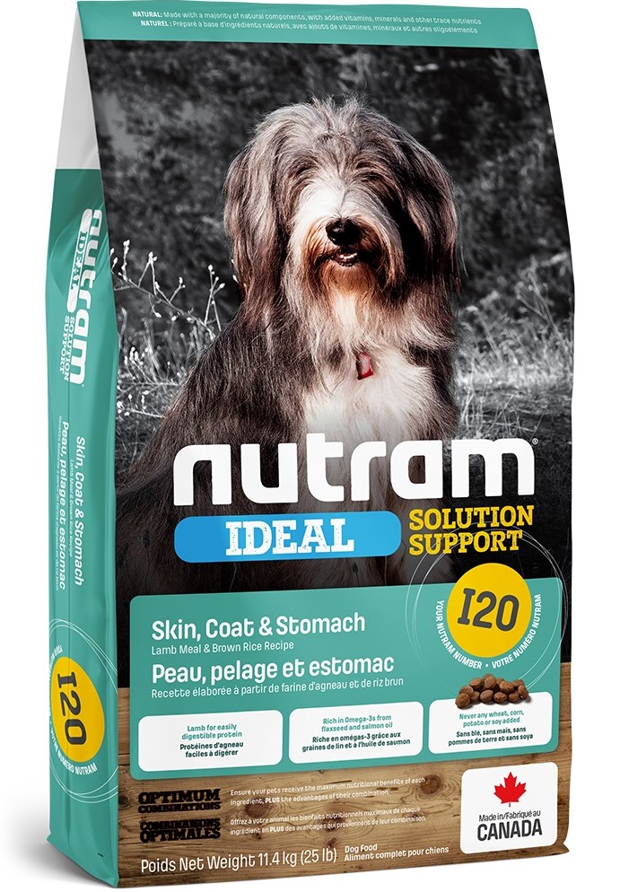 Nutram I20 Ideal Solution Support Skin, Coat & Stomach – сухой корм для взрослых собак с проблемами желудка, кожи и шерсти