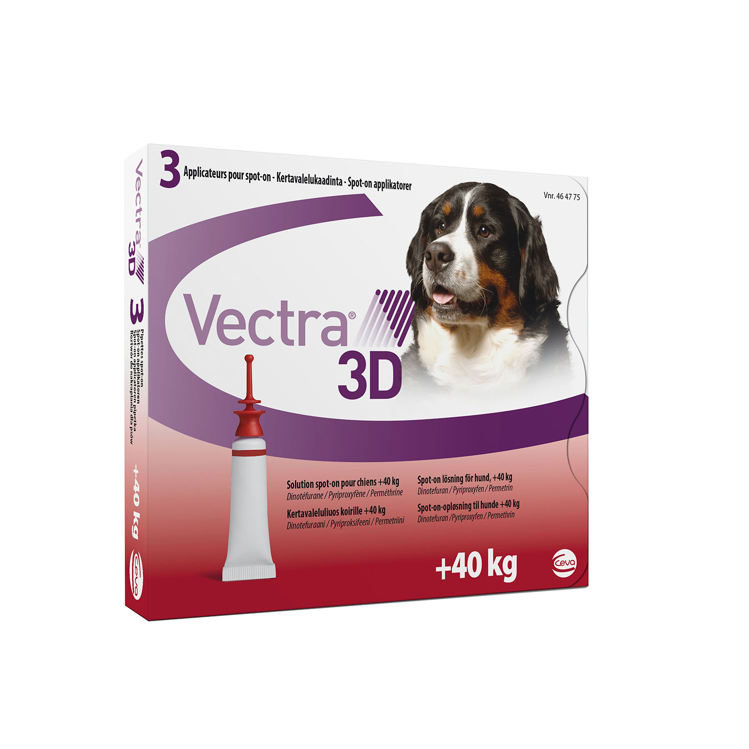 Vectra 3D капли от блох и клещей для собак весом от 40 кг до 65 кг