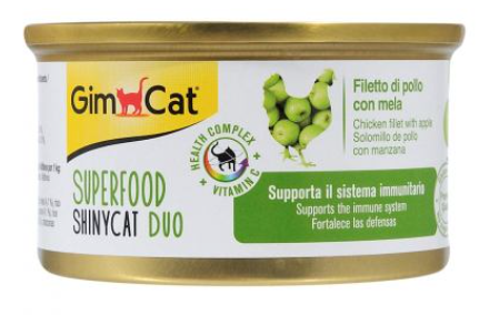 GimCat Shiny Cat Superfood – влажный корм с курицей и яблоком для кошек