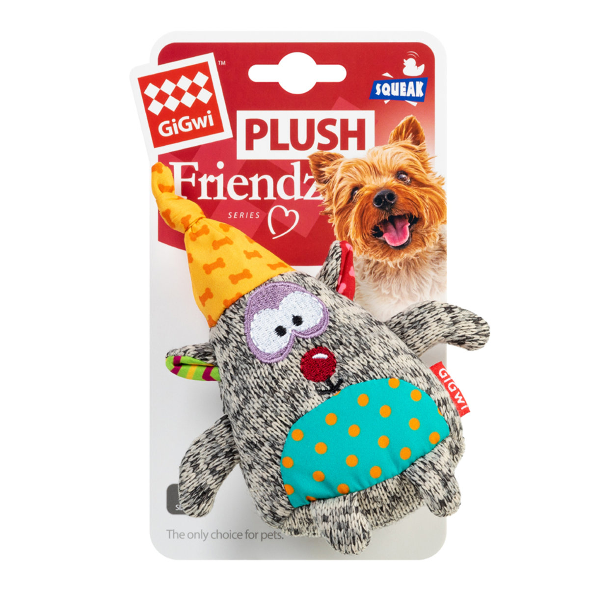 GIGWI PLUSH игрушка для собак "Медведь" с пищалкой