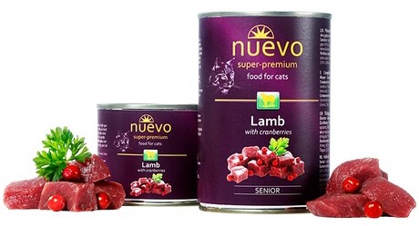 Nuevo Senior Lamb & Cranberries – консерви з ягням і журавлиною для котів похилого віку