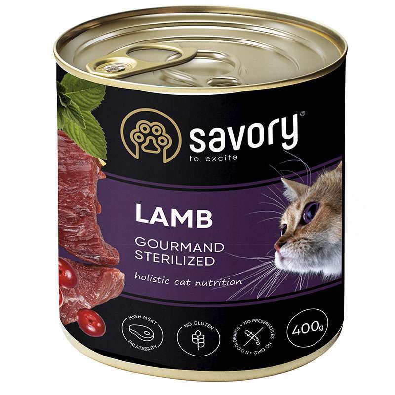 Savory Cat Gourmand Sterilised Lamb – паштет с ягнятиной для стерилизованных кошек