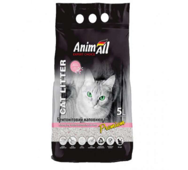 AnimAll Cat litter Premium Baby Powder - Белый бентонитовый наполнитель с ароматом детской присыпки