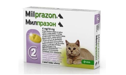 Мілпразон - таблетки КРКА для маленьких котів та кошенят до 2 кг