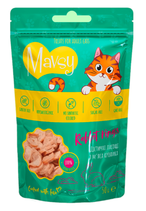 Mavsy-Mini Rabbit Rings - лакомство для кошек с кроликом