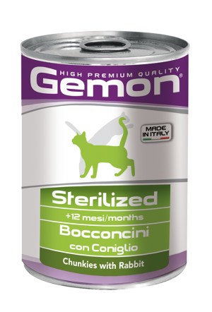 GEMON STERILISED CHUNKIES WITH RABBIT – консерва с кроликом для стерилизованных кошек