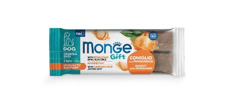 Monge Gift GRANOLA BARS Dog Immunity support кролик с мандарином